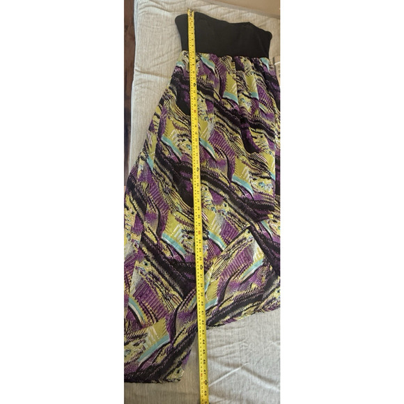 Y2K Strapless Asymmetrical Sheer Maxi Dress Size L Fairy Grunge Whimsigoth Flowy - Picture 9 of 9